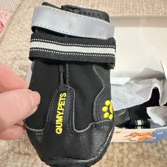 Qumy Black and Gray Dog Boots SZ 6 - Picture 7 of 8